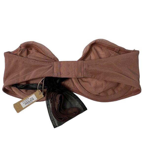 SKIMS Ultra Fine Mesh Strapless Bra Underwire Convertible 32D Rose Clay - Picture 3 of 11